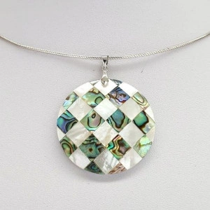 Pandantiv Paua Abalone Shell, rotund 40 mm 4