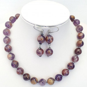 Set bijuterii din cuart violet (cod 195)3