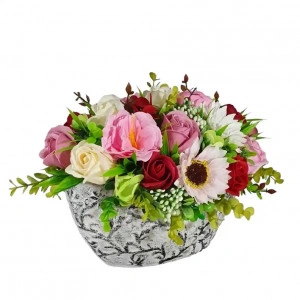 Aranjament 8 Martie-vas ceramic barcuta (cod 2040) poza 3