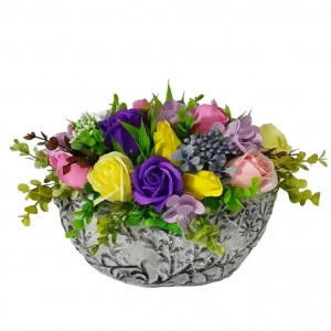 Aranjament 8 Martie-vas ceramic barcuta (cod 2046) poza4
