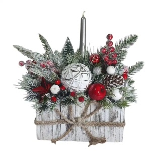 Aranjament de Craciun in cos de lemn -"Craciun rustic" (cod 2164)poza5