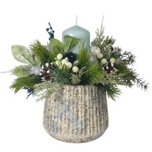 Aranjament de Craciun in vas ceramic- (cod 2134)3