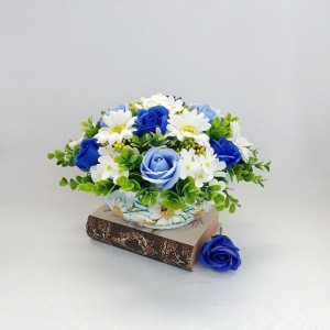Aranjament din flori de sapun "Blue and White" (cod 1461) 750