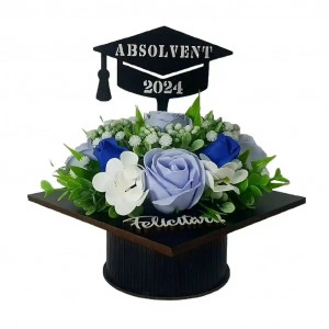 Aranjament floral "Absolvent 2024"-albastru (cod 2059)