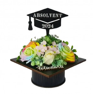 Aranjament floral "Absolvent 2024"-multicolor (cod 2077).3