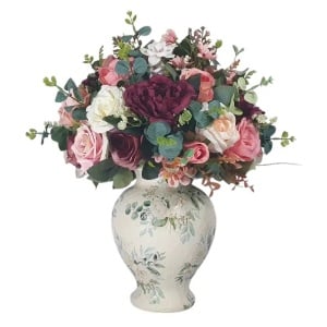 Aranjament floral artificial " Trandafiri si bujori"" (cod 2194)poza6