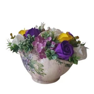Aranjament in cos ceramic-flori de sapun (cod 2327)poza25