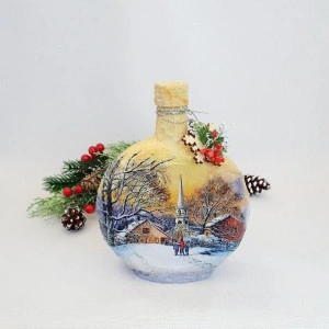 Cadouri de Craciun- Sticla handmade (cod 1536)