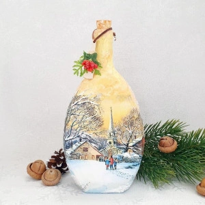 Cadouri de Craciun- Sticla handmade (cod 1718)6