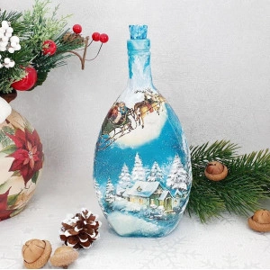 Cadouri de Craciun- Sticla handmade (cod 1720)