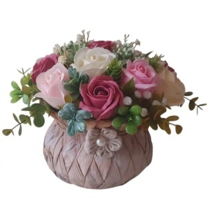 Cos rustic cu flori de sapun (cod 2339)poza 9