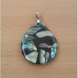 Pandantiv Paua Abalone Shell, lacrima, 31x40 mm - Img 2