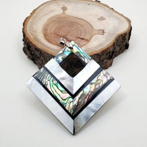 Pandantiv Paua Abalone Shell, romb, 43*43 mm 1