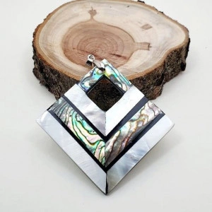 Pandantiv Paua Abalone Shell, romb, 43*43 mm 1