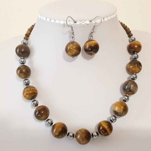 Set din margele de ochi de tigru si hematite (cod 213)
