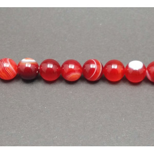 Striped agate, red , 8 mm - Img 3