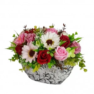 Aranjament 8 Martie-vas ceramic barcuta (cod 2040)