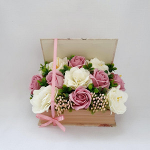 Aranjament floral- cutie carte (cod 1621)-1
