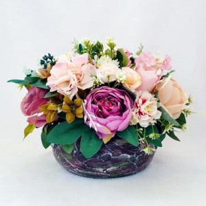 aranjament floral -bujori si trandafiri 16863