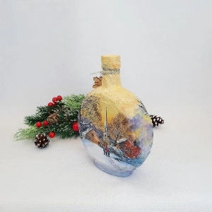 Cadouri de Craciun- Sticla handmade (cod 1536) 6001