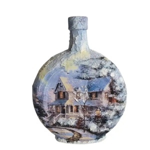 Cadouri de Craciun- Sticla handmade (cod 2318)poza2