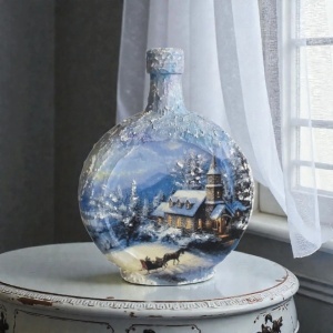 Cadouri de Craciun- Sticla handmade (cod 2320)