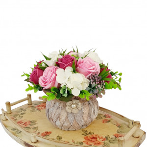 Cos rustic cu flori de sapun (cod 1850)poza13