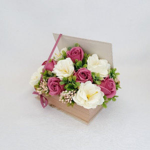 Cutie carte cu flori de sapun- (cod 1516)3
