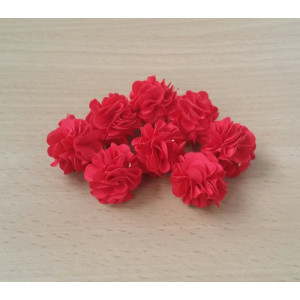 Flori din material textil-rosu