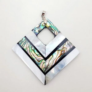 Pandantiv Paua Abalone Shell, romb, 43*43 mm