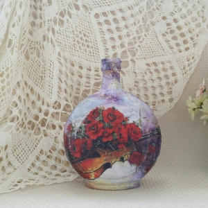 Sticla decorata 500 ml-vioara (cod 1110)