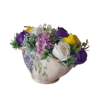 Aranjament in cos ceramic-flori de sapun (cod 2327)poza27