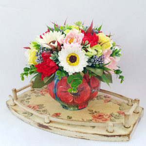 Aranjament pentru Valentine's Day cu flori de sapun (cod 1842)1