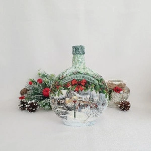 Cadouri de Craciun- Sticla handmade (cod 1532)