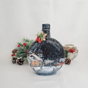 Cadouri de Craciun- Sticla handmade (cod 1534)