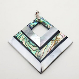 Pandantiv Paua Abalone Shell, romb, 43*43 mm 3