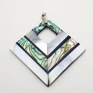 Pandantiv Paua Abalone Shell, romb, 43*43 mm 3