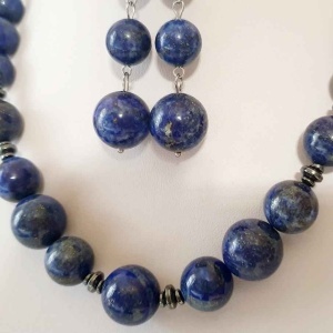 Set bijuterii din margele de lapis lazuli (cod 211) - Img 2