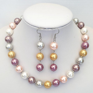 Set din perle stil Mallorca, 6 culori, si accesorii din otel inoxidabil (cod 135)2