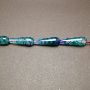 Agate multicolor dragon, drop, 8x20 mm