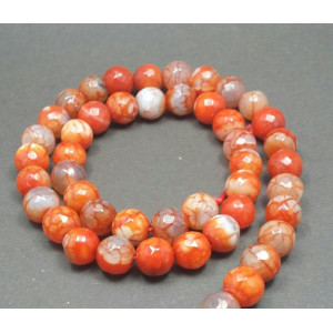 Agate striped brick-faceted spheres 8 mm - Img 1