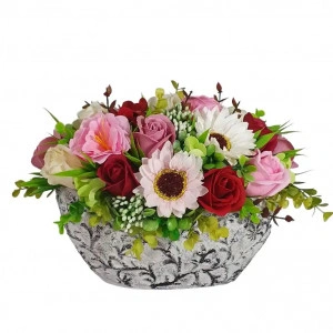 Aranjament 8 Martie-vas ceramic barcuta (cod 2040) poza 6