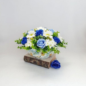 Aranjament din flori de sapun "Blue and White" (cod 1461) 7503
