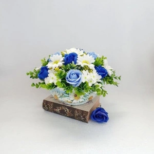 Aranjament din flori de sapun "Blue and White" (cod 1461) 7503