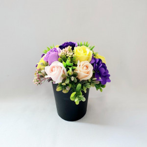poza aranjament floral-cutie ovala 15815
