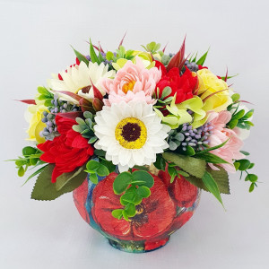 Aranjament pentru Valentine's Day cu flori de sapun (cod 1842)2