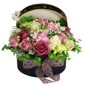 Aranjament trandafiri de sapun- "Sweet Heart"-roz (cod 2216)poza3