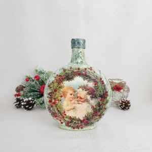 Cadouri de Craciun- Sticla handmade (cod 1531) 100