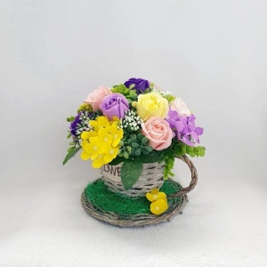 Cos de ratan cana si flori de sapun ( cod 1469) 3001