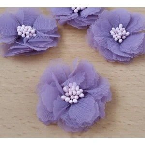 Flori din material textil pentru bijuterii-lila 1